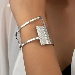 Luxe Textured Bangle Cuff Bracelet
